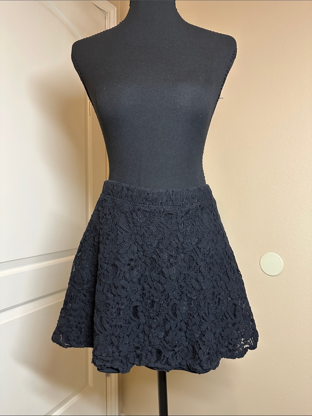 Classic Black Lace Skater Skirt